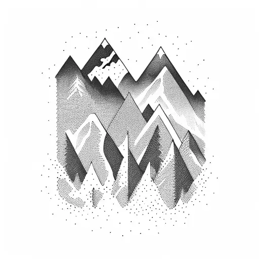 heartbeat mountains snowboarding  tattoo design idea