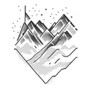 heartbeat mountains snowboarding  tattoo design idea