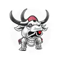 bipedal ox with a tae kwon do uniform black belt tattoo design idea