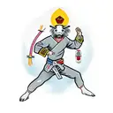 bipedal ox with a tae kwon do uniform black belt tattoo design idea