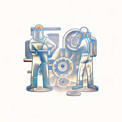 welder and mechanic tattoo design idea