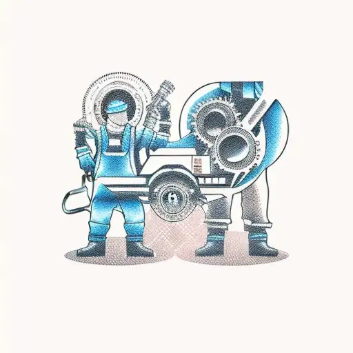 welder and mechanic tattoo design idea