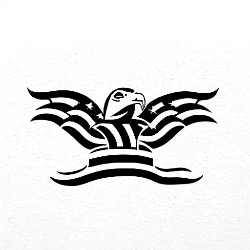 eagle us flag navy submarine  tattoo design idea