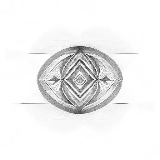 trible abstract line art tattoo design idea