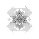 trible abstract line art tattoo design idea