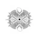 trible abstract line art tattoo design idea