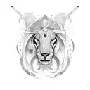 Libra Leo combined tattoo design idea