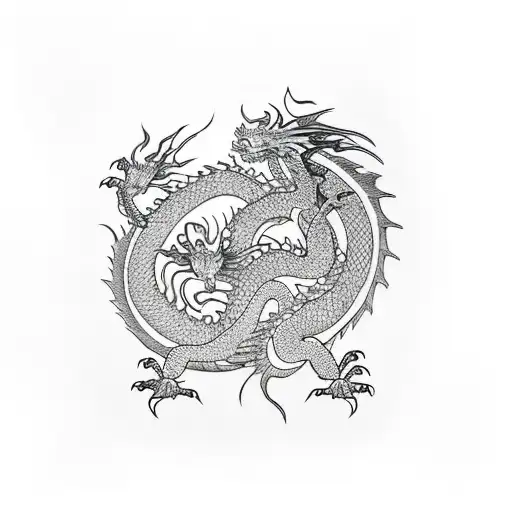 Dragon with 2000 tattoo design idea
