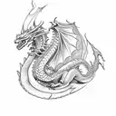 Dragon with 2000 tattoo design idea