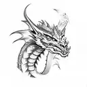 Dragon with 2000 tattoo design idea