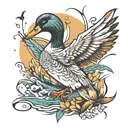illenium ducks waterfowl tattoo design idea