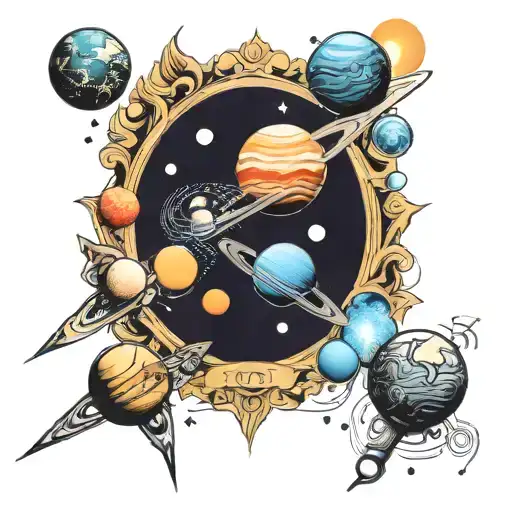solar system tattoo design idea