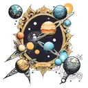 solar system tattoo design idea