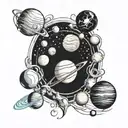 solar system tattoo design idea