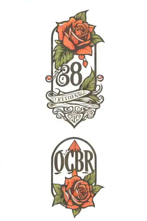 wedding date october tattoo design idea