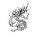 dragon snake phoenix tattoo design idea
