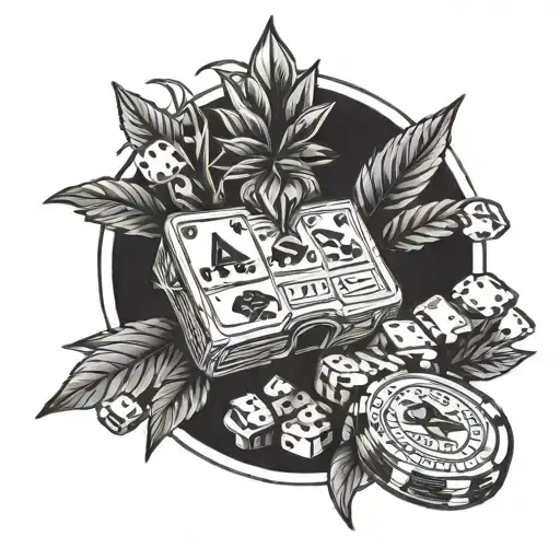 cocaine weed gambling tattoo design idea