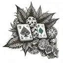 cocaine weed gambling tattoo design idea