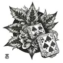 cocaine weed gambling tattoo design idea