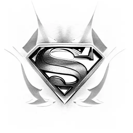 superman symbol with letter b tattoo design idea