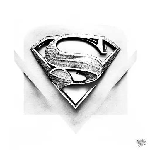 superman symbol with b tattoo design idea
