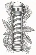barber pole negative space tattoo design idea