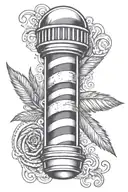 barber pole negative space tattoo design idea