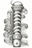 barber pole negative space tattoo design idea