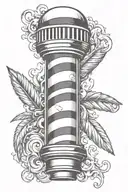 barber pole negative space tattoo design idea
