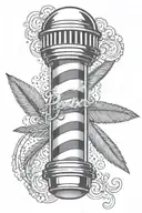 barber pole negative space tattoo design idea
