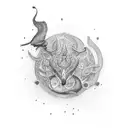 luck, patience  tattoo design idea