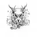 luck, patience  tattoo design idea