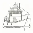 Tugboat with a usa bell tattoo design idea
