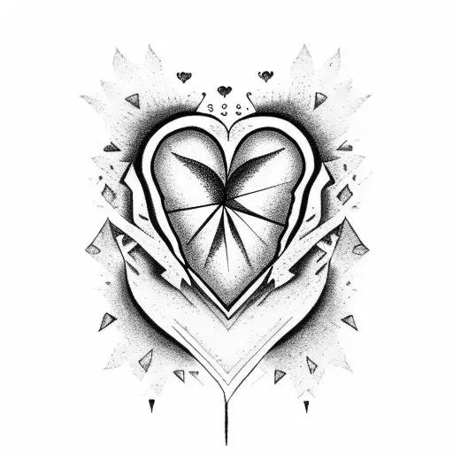 healed heart  tattoo design idea