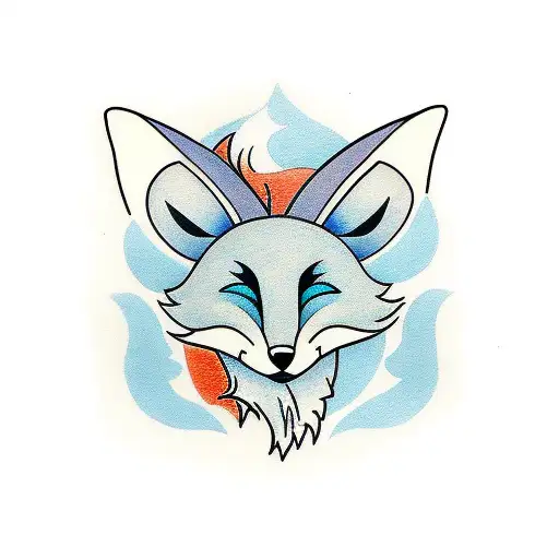 Cartoon Fox tattoo design idea