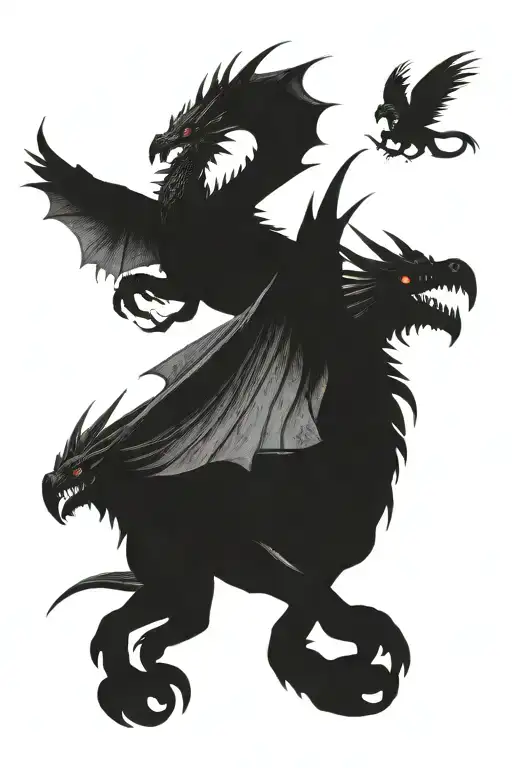 make 3 creatures fly around. one is a hippogryph, one is a hungarian Horntail Dragon and the last one is a thestral.  tattoo design idea