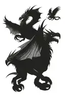 make 3 creatures fly around. one is a hippogryph, one is a hungarian Horntail Dragon and the last one is a thestral.  tattoo design idea