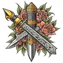 commando dagger tattoo design idea