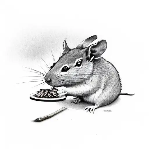 agouti hooded rat with burnt match tattoo design idea