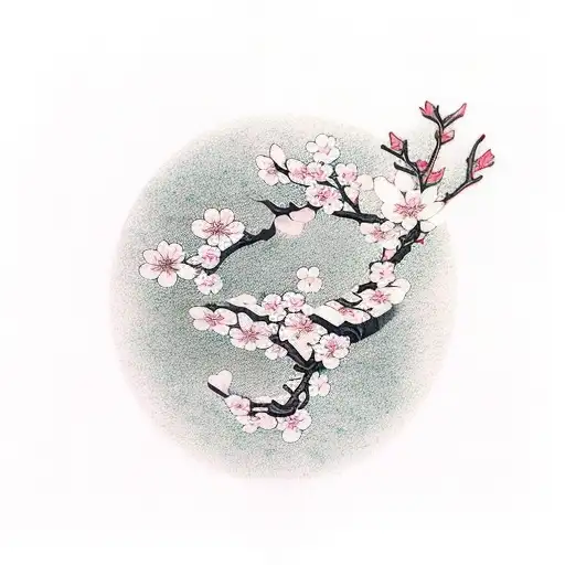 cherry tree branch tattoo