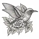 skull of a hummingbird  tattoo design idea