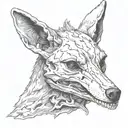 realistic coyote skull  tattoo design idea