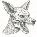 realistic coyote skull  tattoo design idea