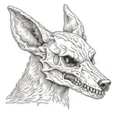 realistic coyote skull  tattoo design idea