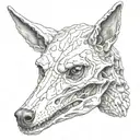 realistic coyote skull  tattoo design idea