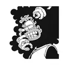 black Bart Simpson with braids sticking up the middle finger  tattoo design idea