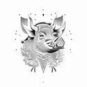 boar with husks tattoo design idea