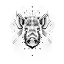 boar with husks tattoo design idea