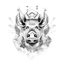 boar with husks tattoo design idea