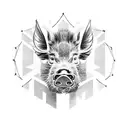 boar with husks tattoo design idea